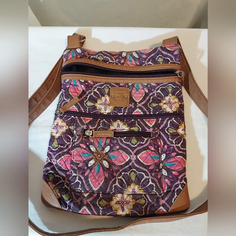 Stone Mountain Accessories Floral Crossbody Bag - Pink and Purple #travel